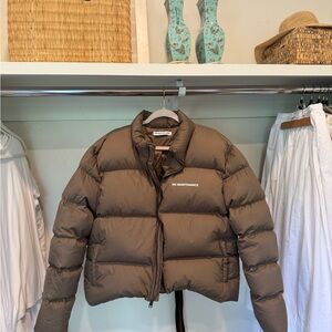 Oversized Women's Brown Puffer Jacket